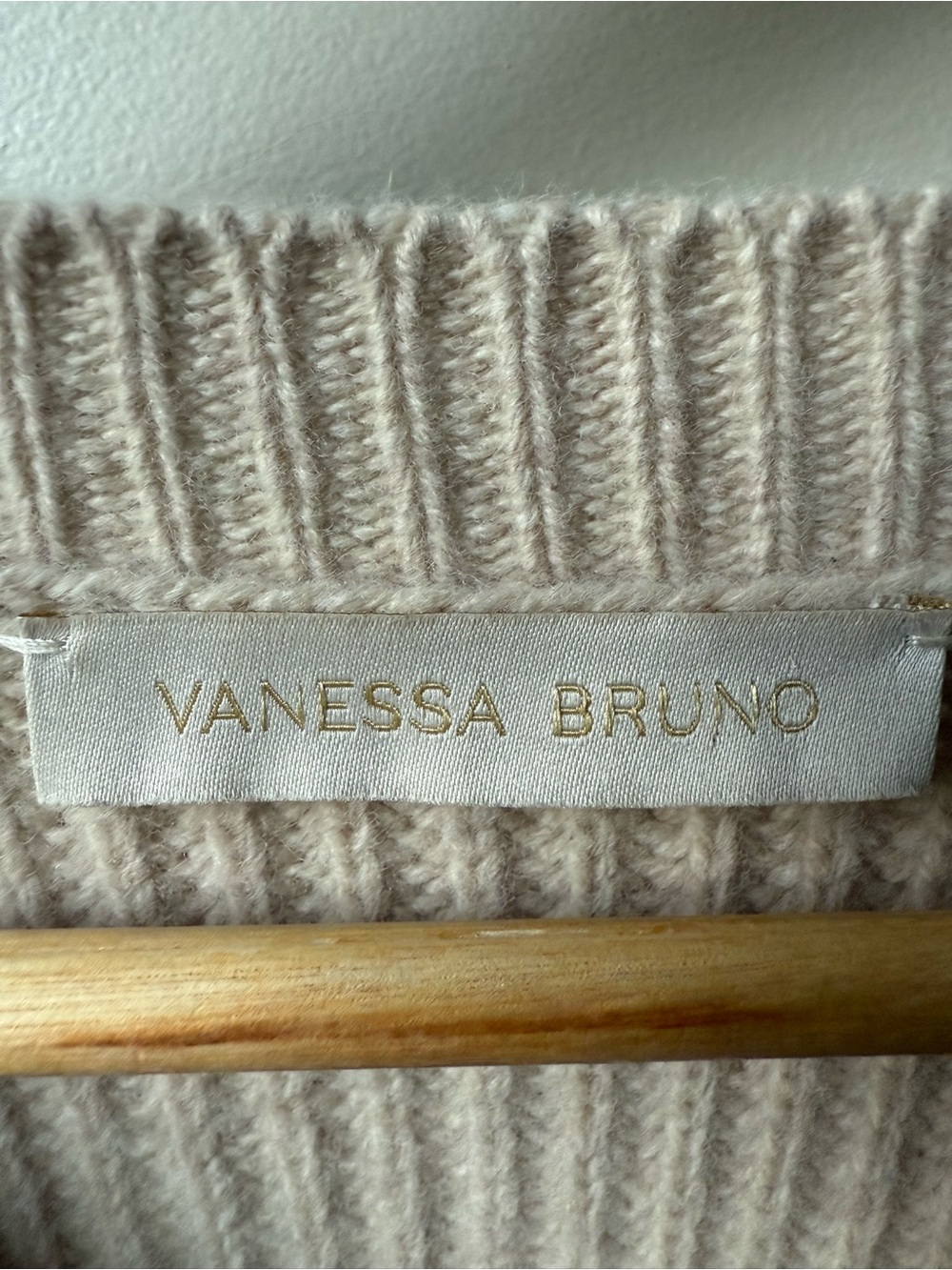 VANESSA BRUNO Ribbed Cozy Sweater Neutral Minimalist Old Money Quiet‎ Luxury M - Picture 3 of 4